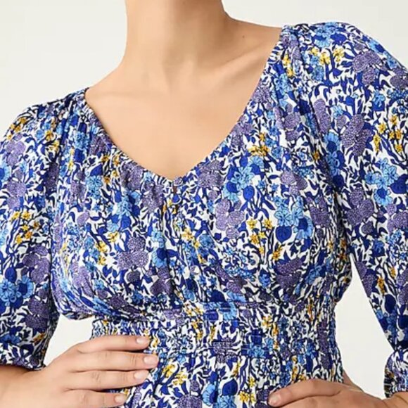 New! J.Crew V-neck midi dress in fête floral print, size: XS - Picture 4 of 11